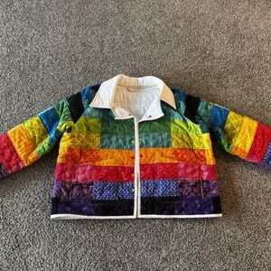 HOMEMADE Rainbow Patchwork Jacket with White Interior